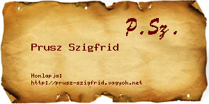 Prusz Szigfrid névjegykártya